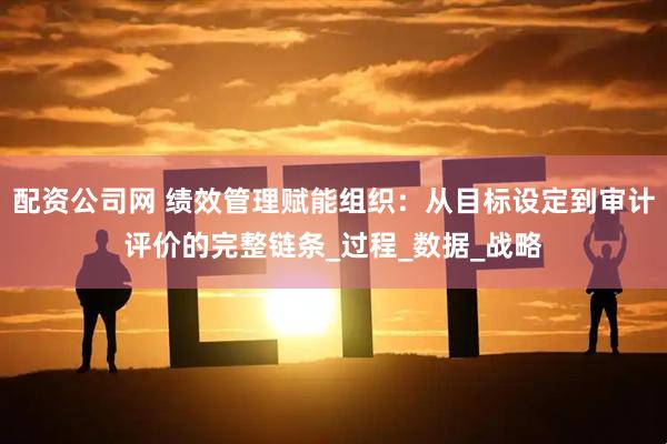 配资公司网 绩效管理赋能组织：从目标设定到审计评价的完整链条_过程_数据_战略